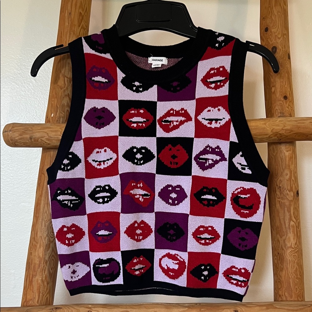 Garage Graphic Sweater Vest Top